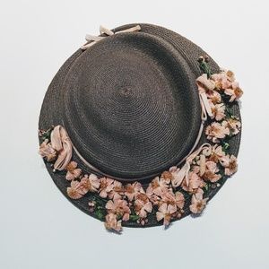 Antique Floral Wedding Derby Hat